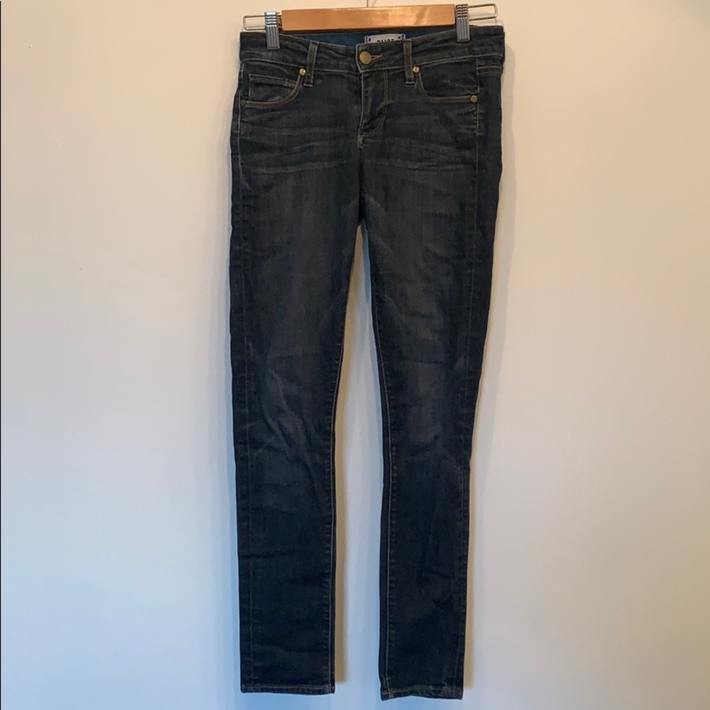 Blue denim skinny jeans